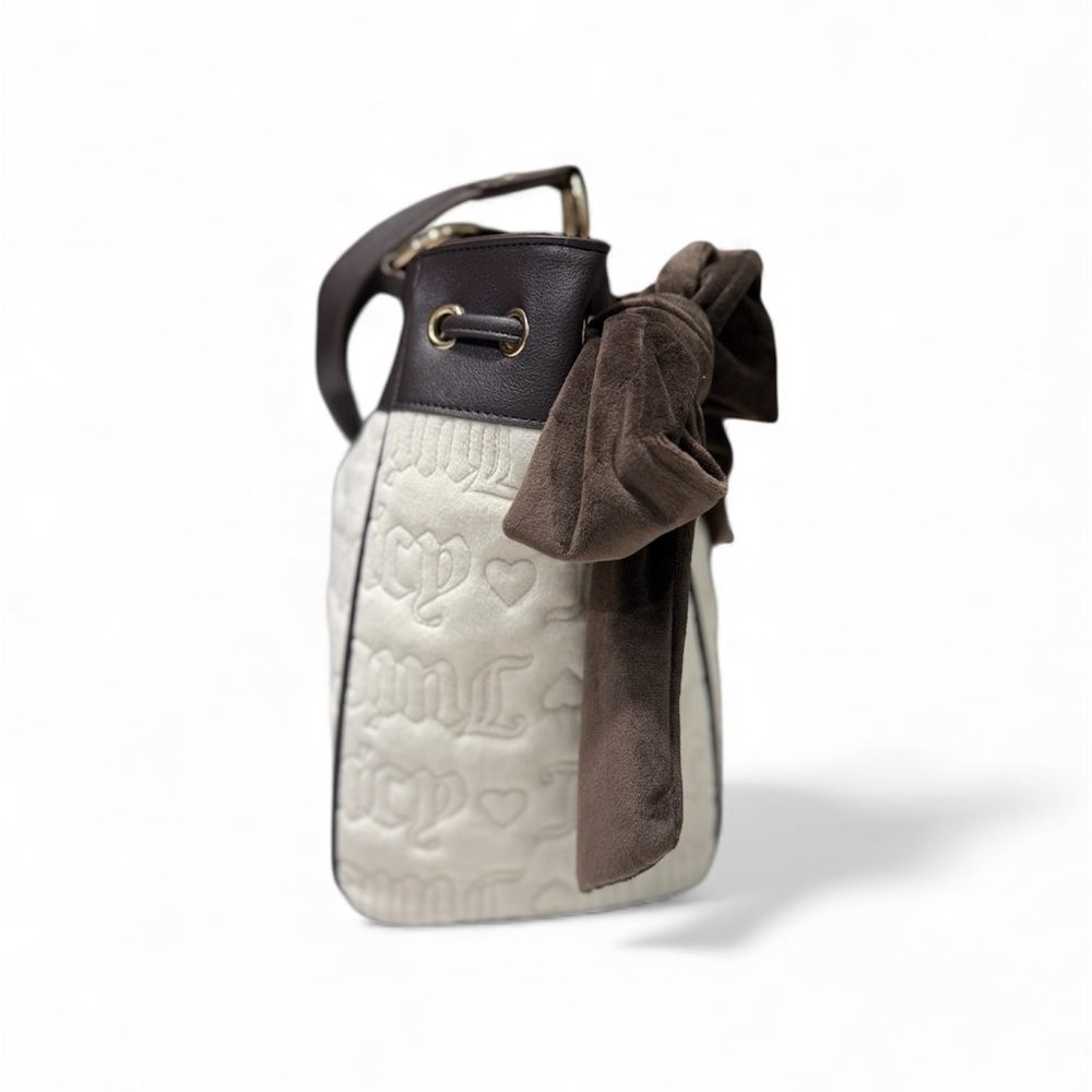 NWT Juicy Couture Vintage Dreams Tote | Angel Chocolate Cream and Pink Tote Bag - Picture 4 of 8